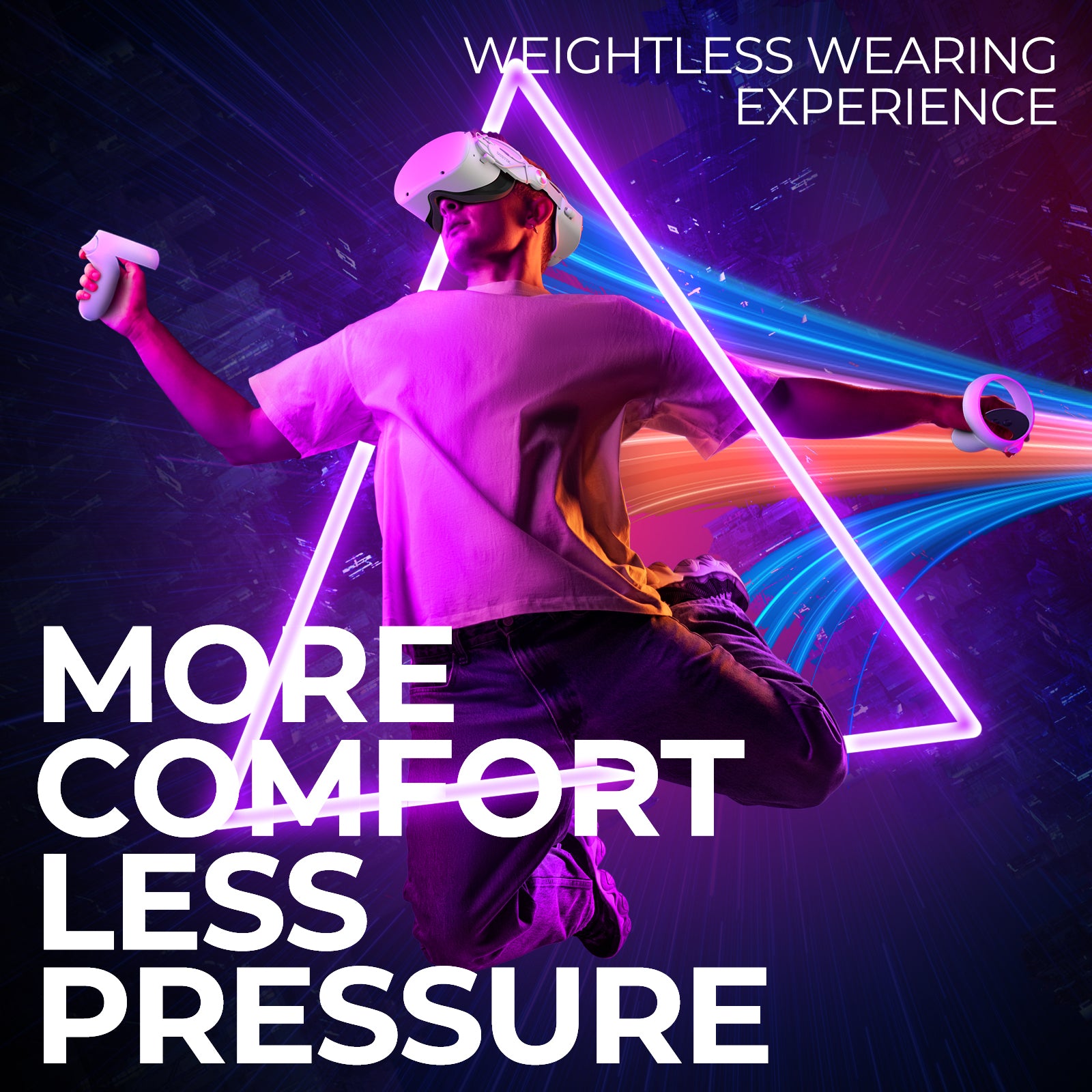 QH2 Face Pressure-Free 7000mAh Battery Pack Headphones Head Strap for Meta / Oculus Quest 2