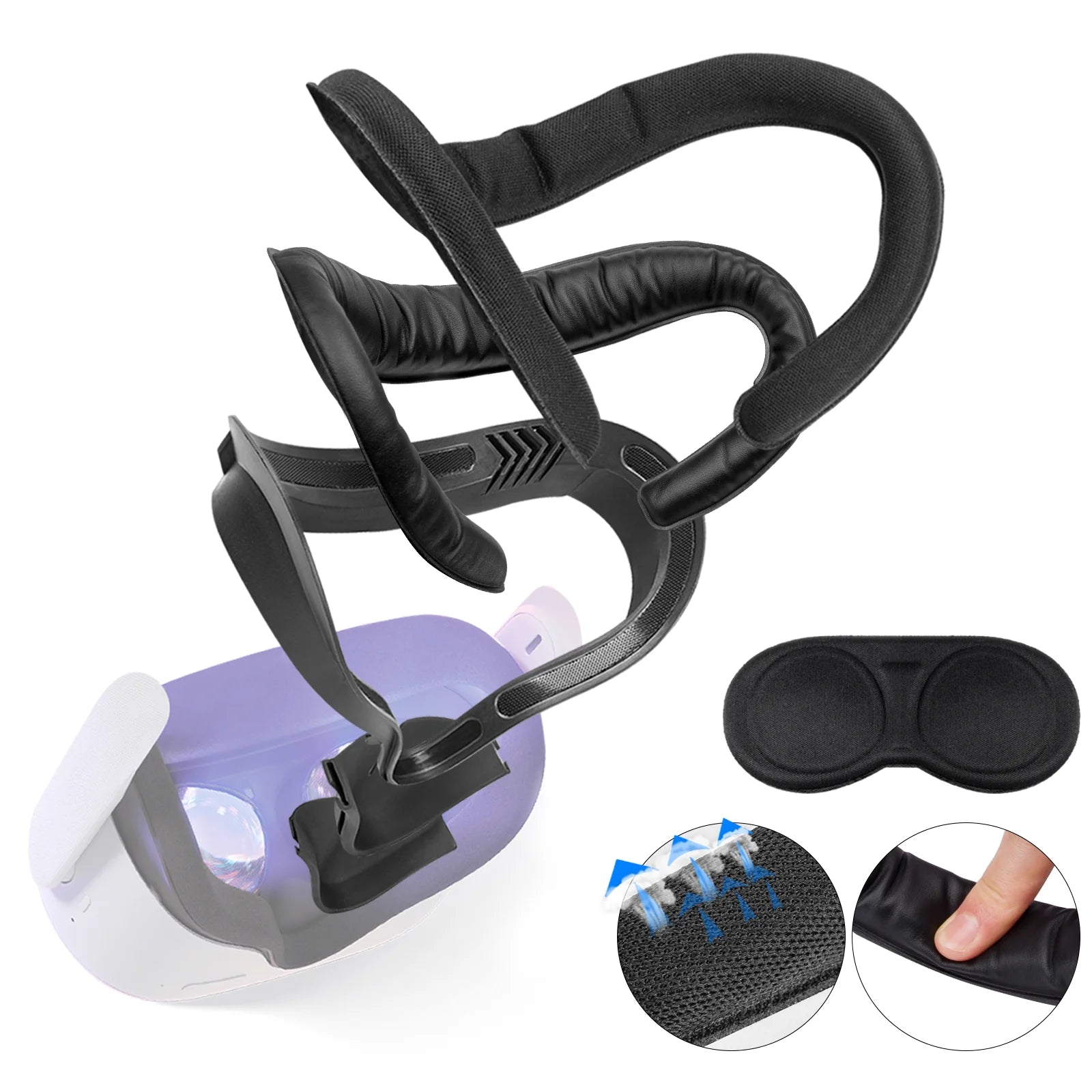 VR Face Cover Facial Interface Accessories for Oculus Quest 2, Face Cushion Foam Pad Replacement 6 in 1