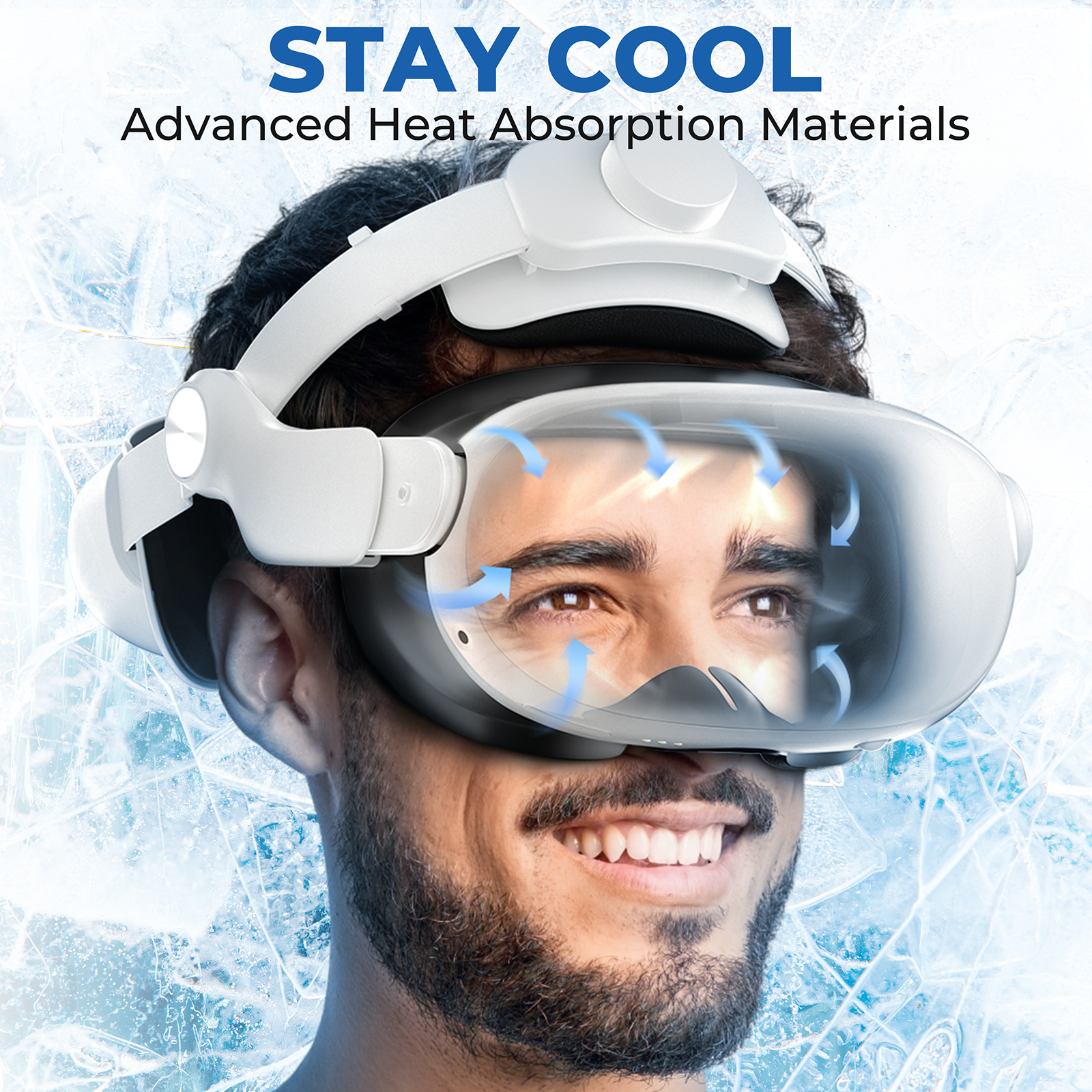DESTEK Cooling Face Pad Facial Interface Compatible with Meta/Oculus Quest 3s, Includes Two Replacement Ice Silk and Cool Ice Gel Face Cushions,NOT Compatible with Meta Quest 3