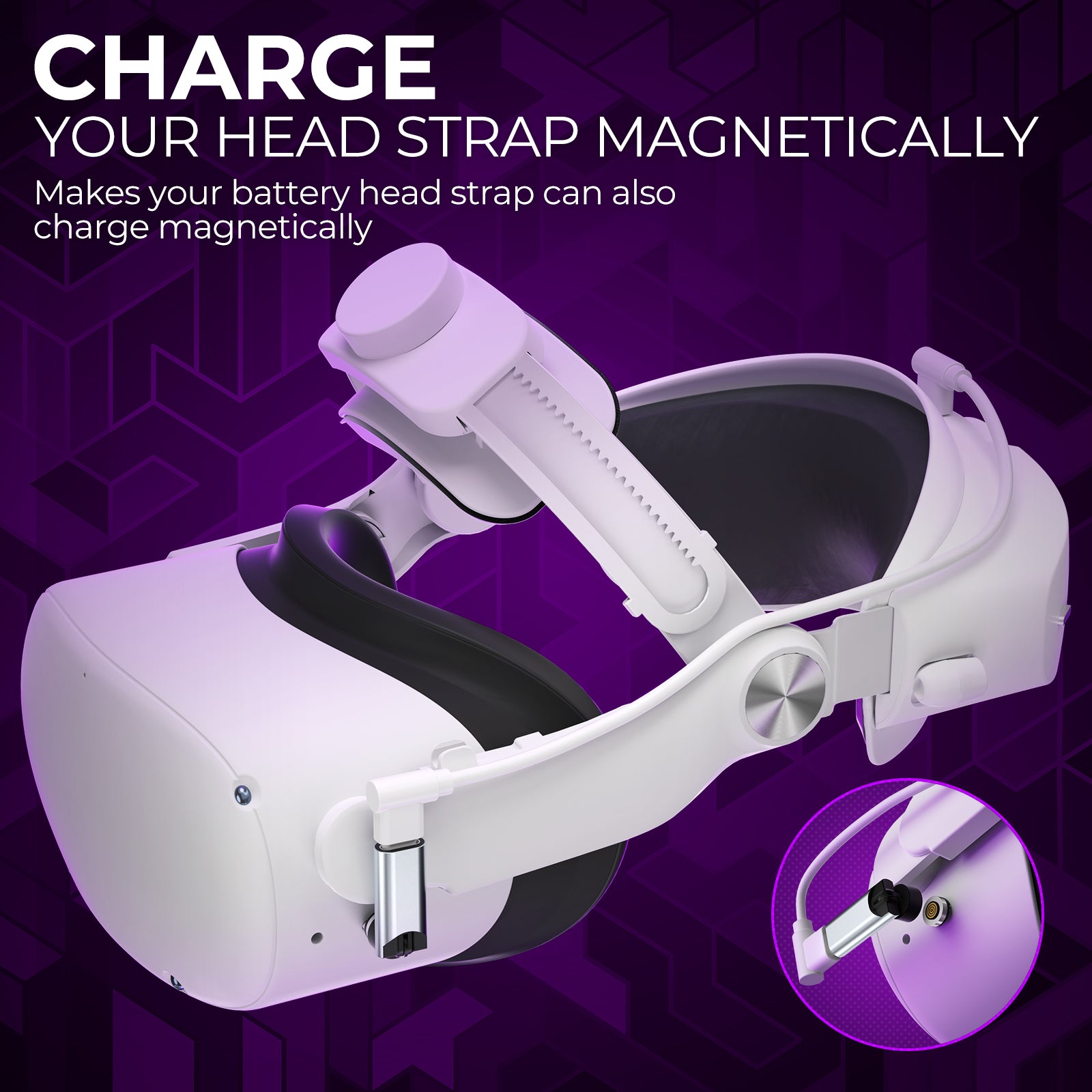 Magnetic Charging Cable for Meta/Oculus Quest 2, VR Charger Cable Support 3A Fast Charging, Charger Cord for Quest Pro, Steam Deck, PS5, Switch Controller, 6.56 FT (Charging Head Not Included)
