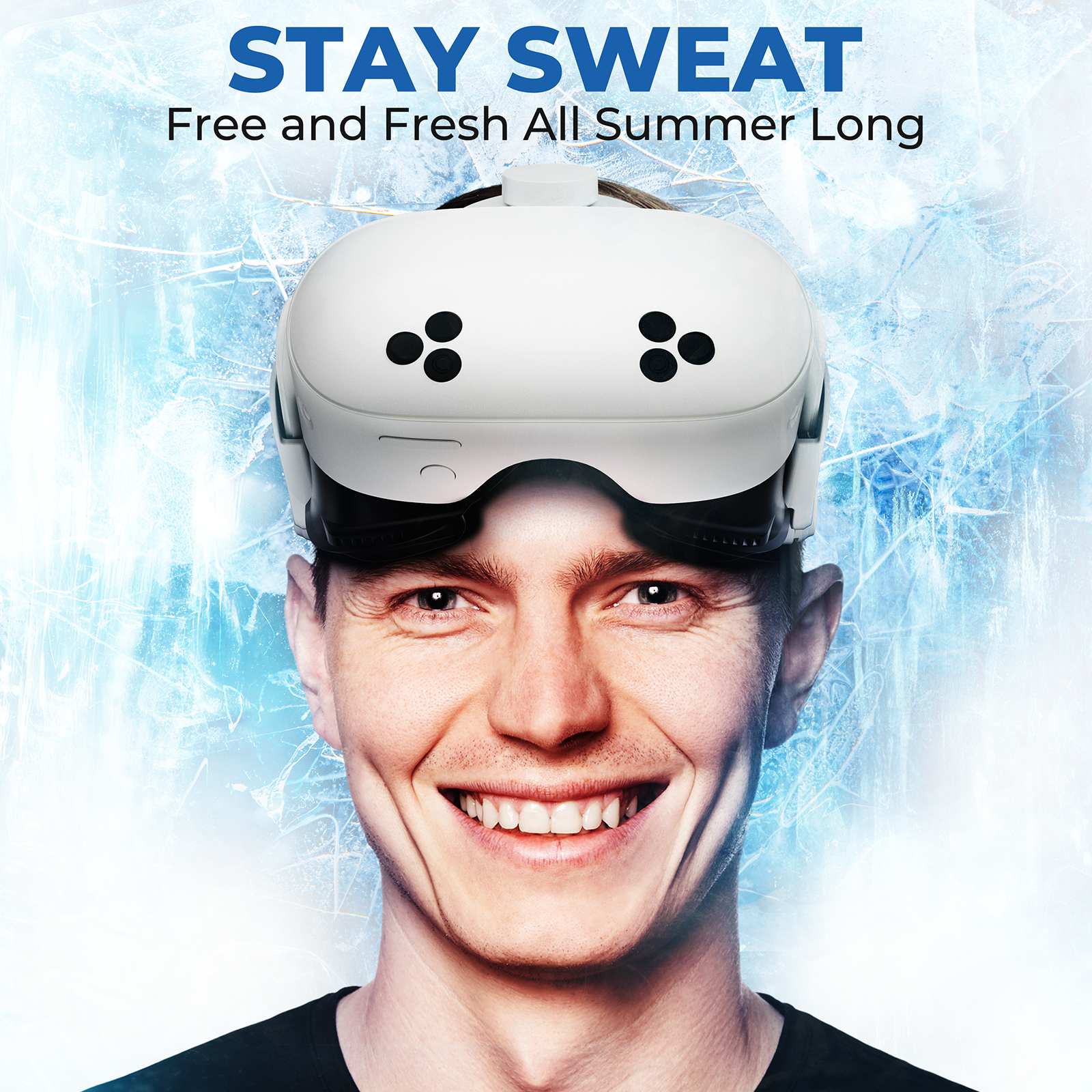 DESTEK Cooling Face Pad Facial Interface Compatible with Meta/Oculus Quest 3s, Includes Two Replacement Ice Silk and Cool Ice Gel Face Cushions,NOT Compatible with Meta Quest 3