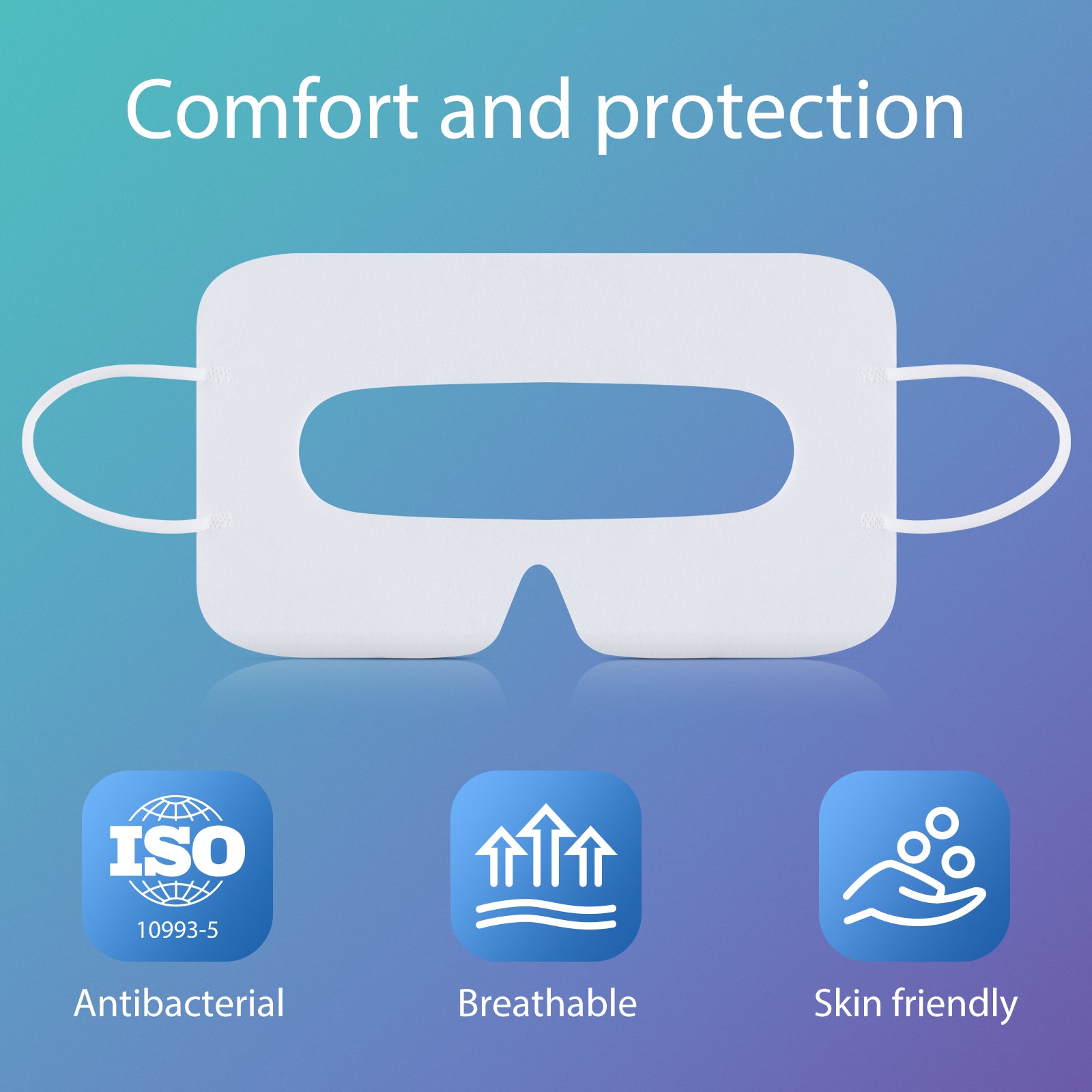 VR Face Cover Individually Wrapped White Disposable VR Face Covers Sanitary VR Mask Pads Covers for HTC Vive/PS VR/Gear VR/Oculus Rift