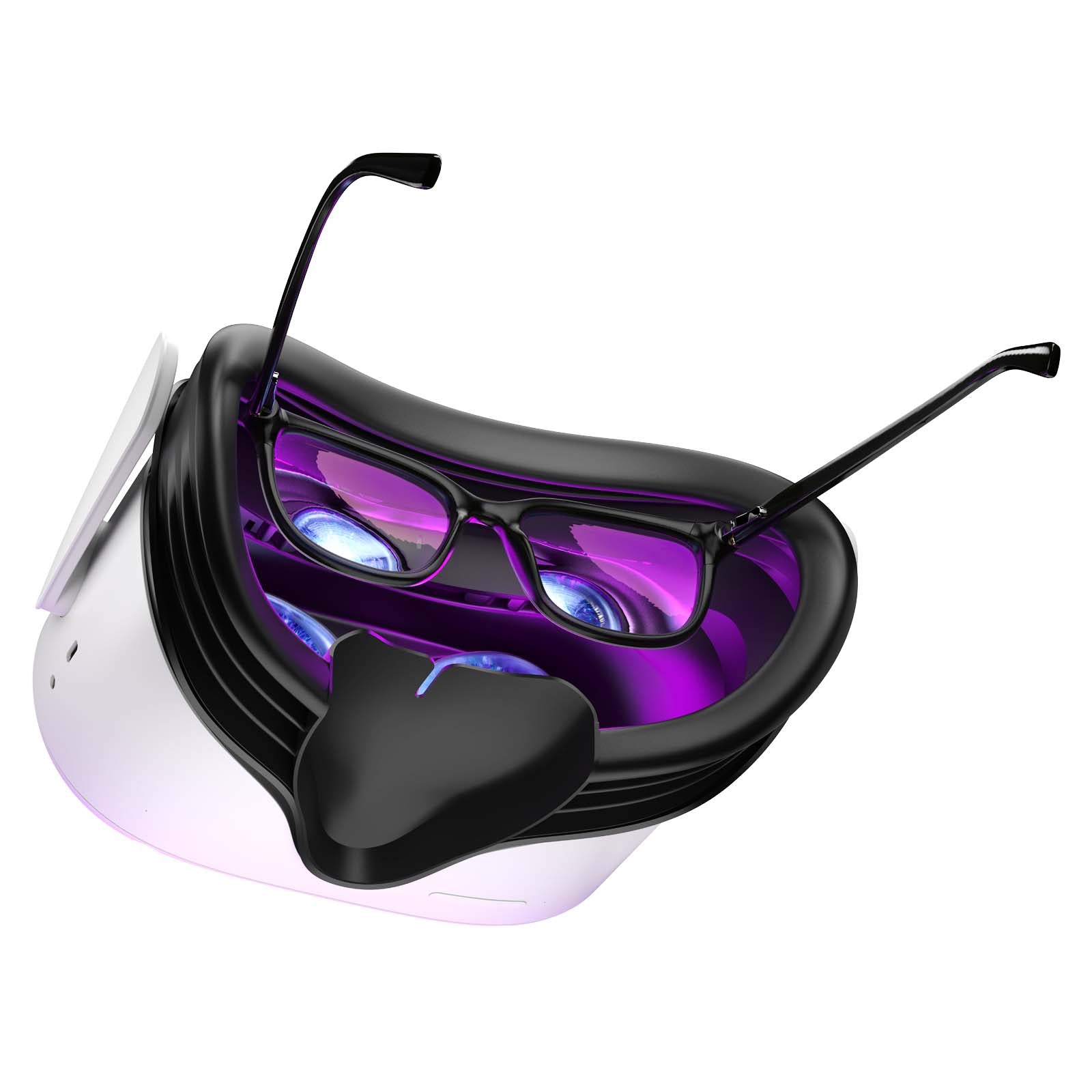 QG1 Glasses Face Pad Replacement Compatible with Quest 2, Upgraded Version for Glasser, VR Accessories, Waterproof Silicone Face Cushion/Cover & Facial Interface for Quest 2
