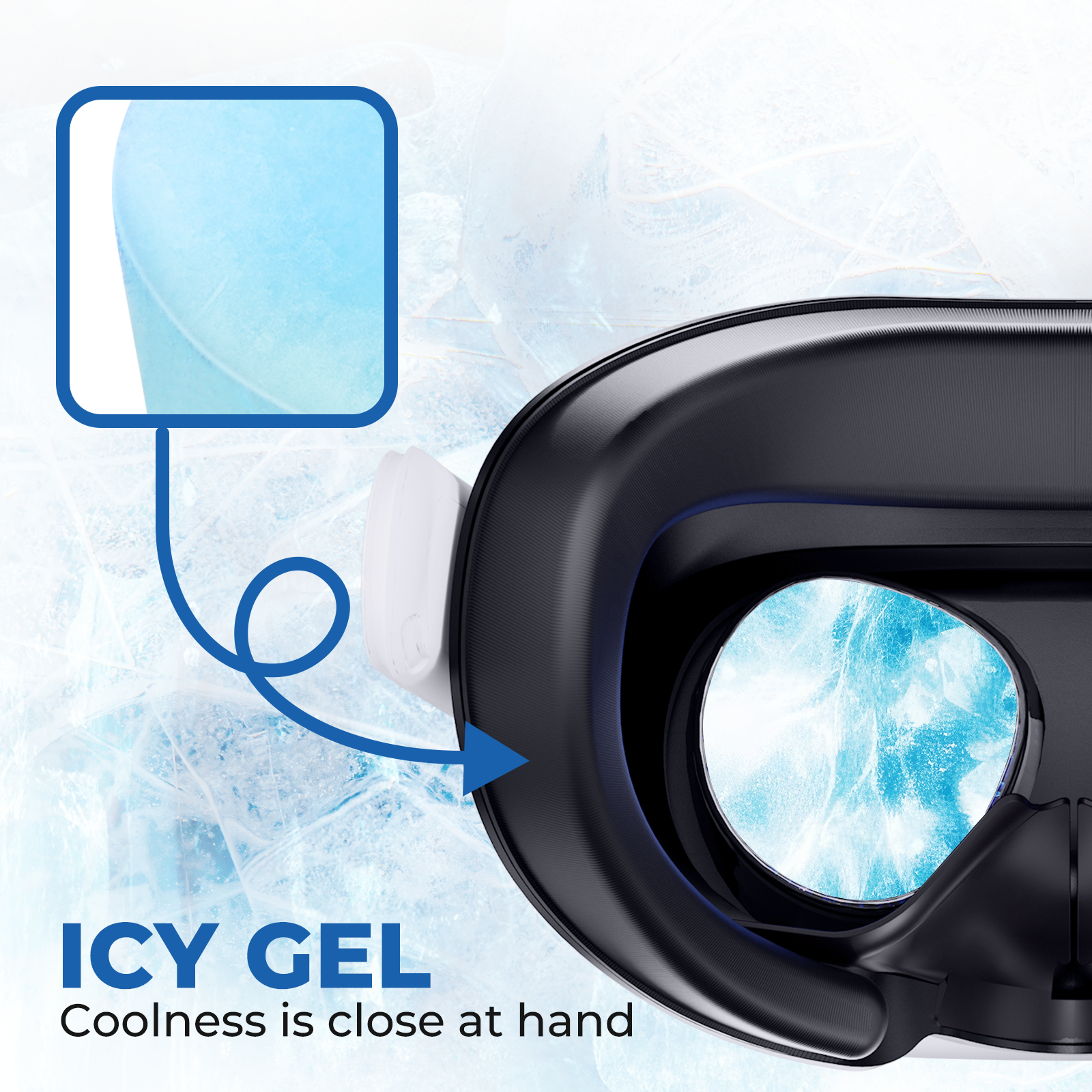 DESTEK Cooling Face Pad Facial Interface Compatible with Meta/Oculus Quest 3s, Includes Two Replacement Ice Silk and Cool Ice Gel Face Cushions,NOT Compatible with Meta Quest 3