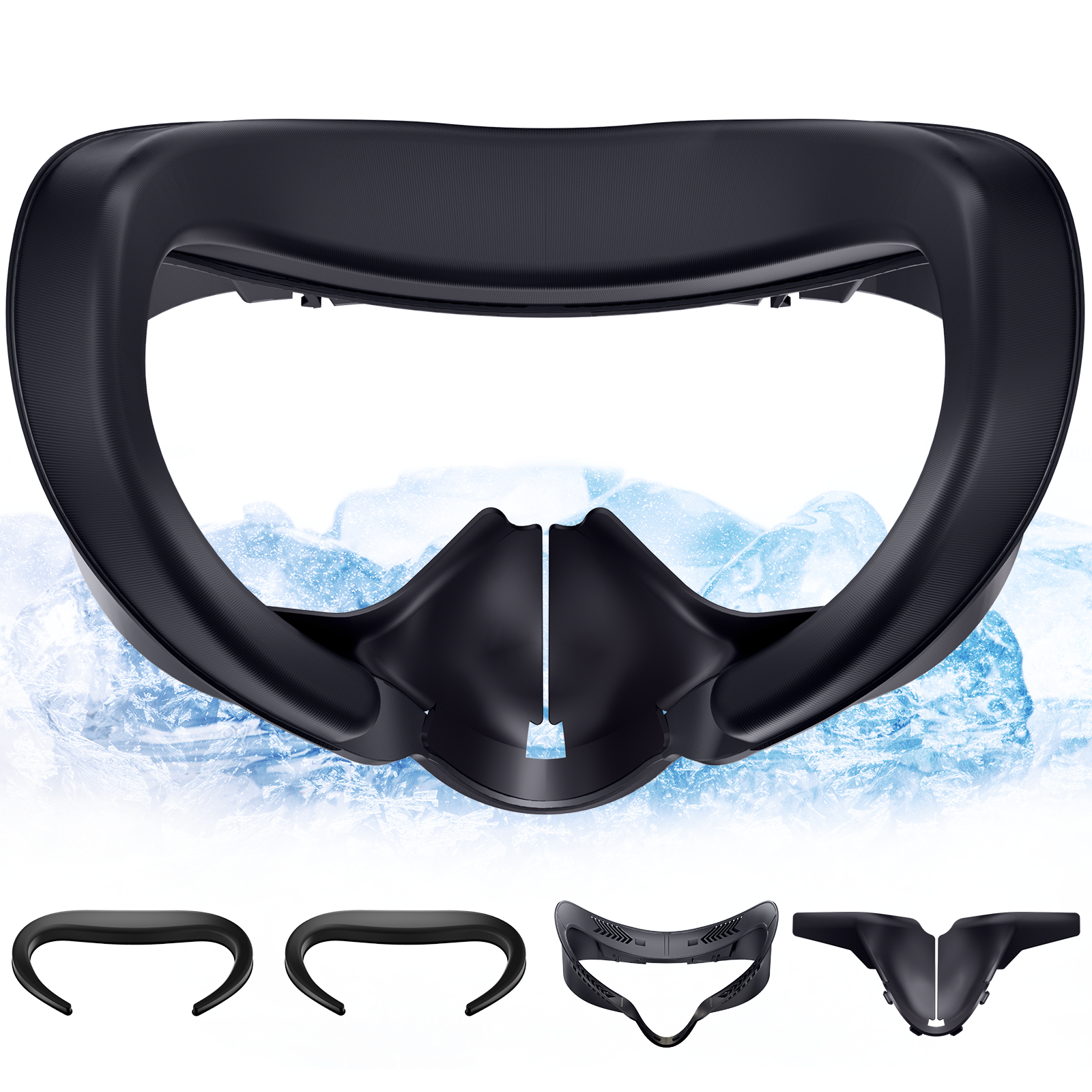 DESTEK Cooling Face Pad Facial Interface Compatible with Meta/Oculus Quest 3s, Includes Two Replacement Ice Silk and Cool Ice Gel Face Cushions,NOT Compatible with Meta Quest 3