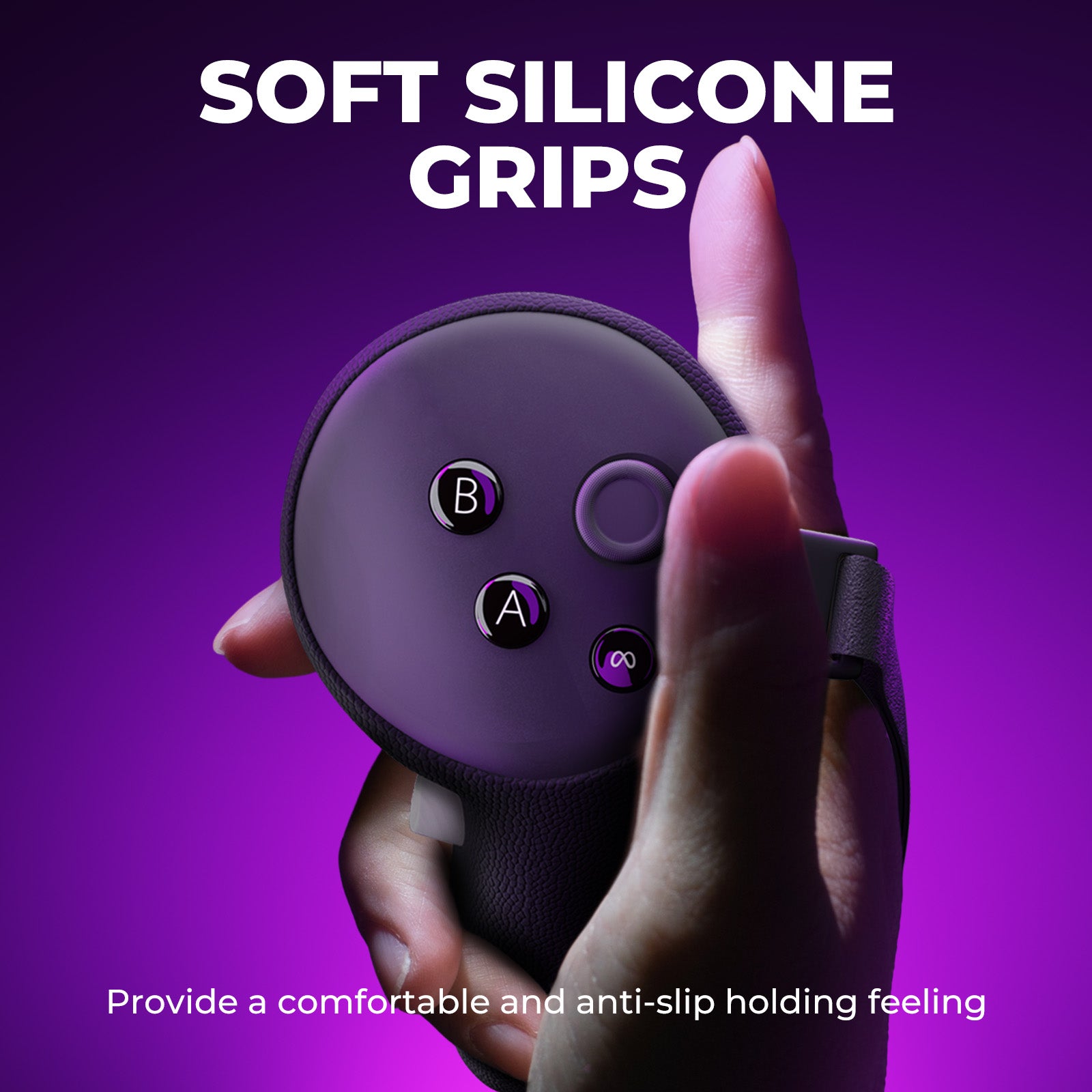 CB4 Pro Silicone Controller Grips Compatible with Meta Quest 3, Avoid All Sensor, with Secure Fit & Durable Magnetic Button