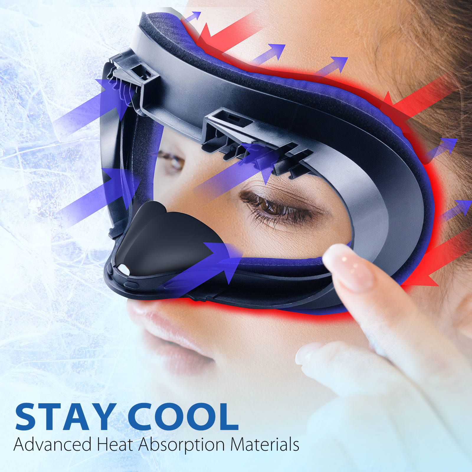 DESTEK Cooling Face Pad Compatible with Quest 2, Including Facial Interface and Removable Nose Guard