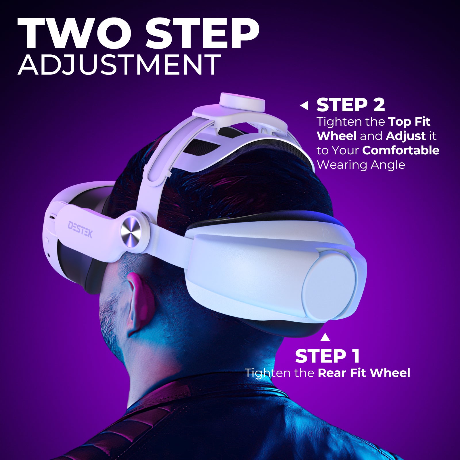 DESTEK QH3 Upgrade Pressure-Free Head Strap – Enhanced Comfort from Multi-Angle Dual Strap Design, Compatible with Meta Quest 3 3S, Balanced Weight Distribution