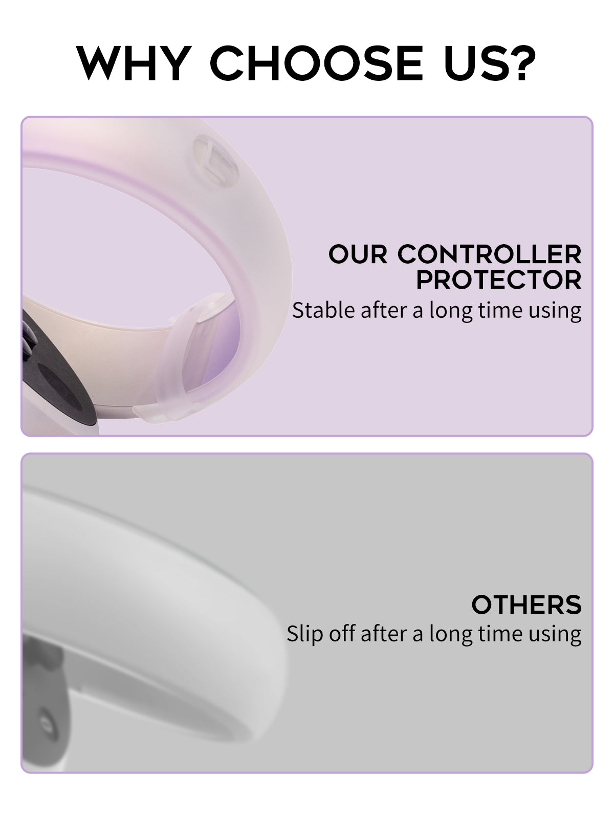 Halo Controller Protector Compatible with Meta/Oculus Quest 2 Accessories, Anti-Bumping Ring with Ant-dropping Clip, Transparent Protective Cover for Enhanced Protection