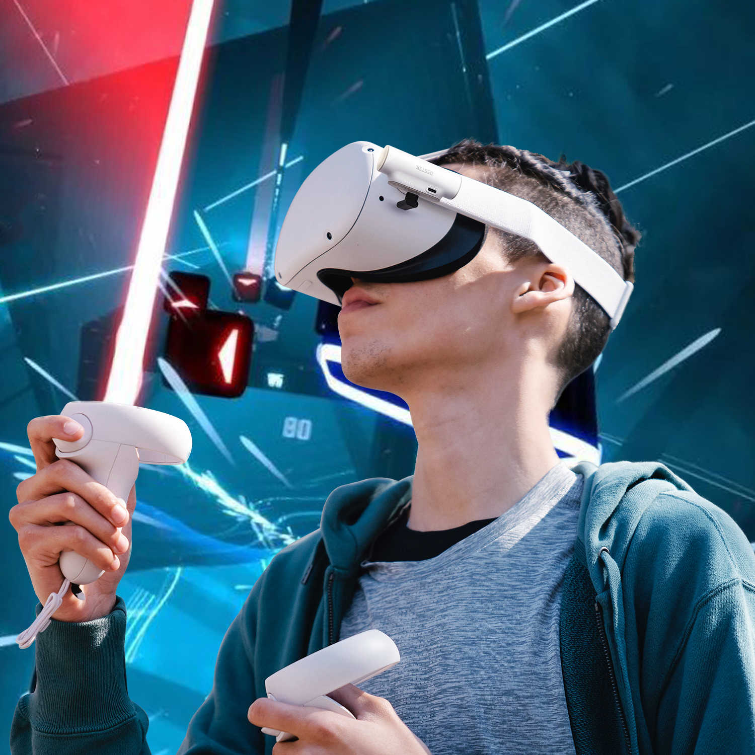 DESTEK Fast Charging Power Bank for Meta/Oculus Quest 1/2, 3300mAh Ultra Lightweight Battery Pack Extra 2 hrs Playtime