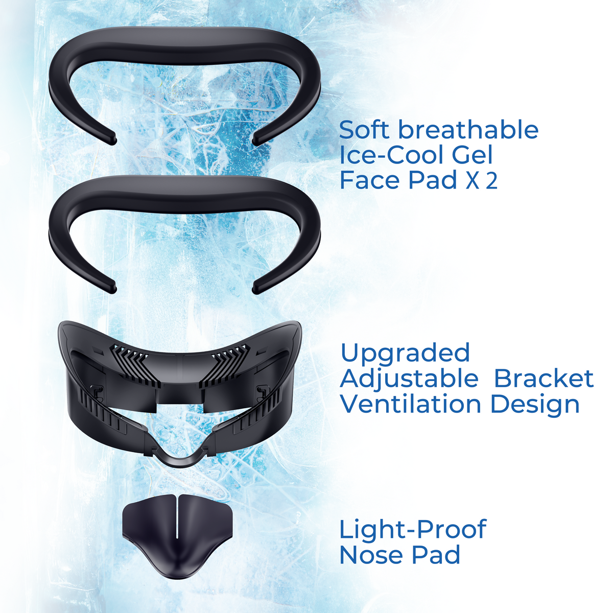 DESTEK Cooling Face Pad Facial Interface Compatible with Meta/Oculus Q