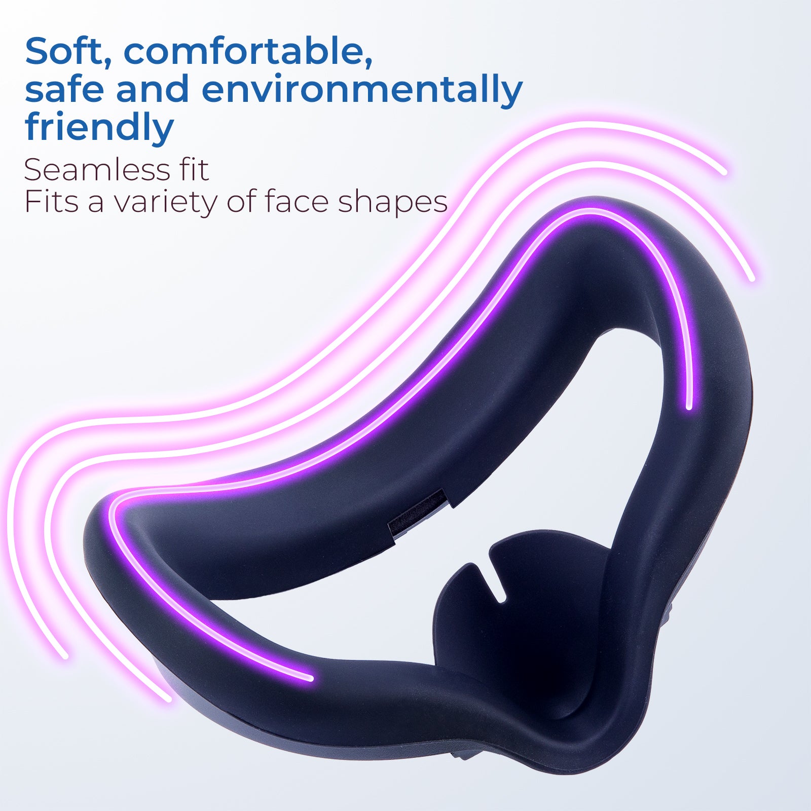 VR Cover Compatible with Oculus Quest 2 Replacement Silicone Eye Face Pad Cushion Mask Sweatproof Dustproof Washable Lightproof Anti-Leakage Case for Oculus Quest 2 Accessories