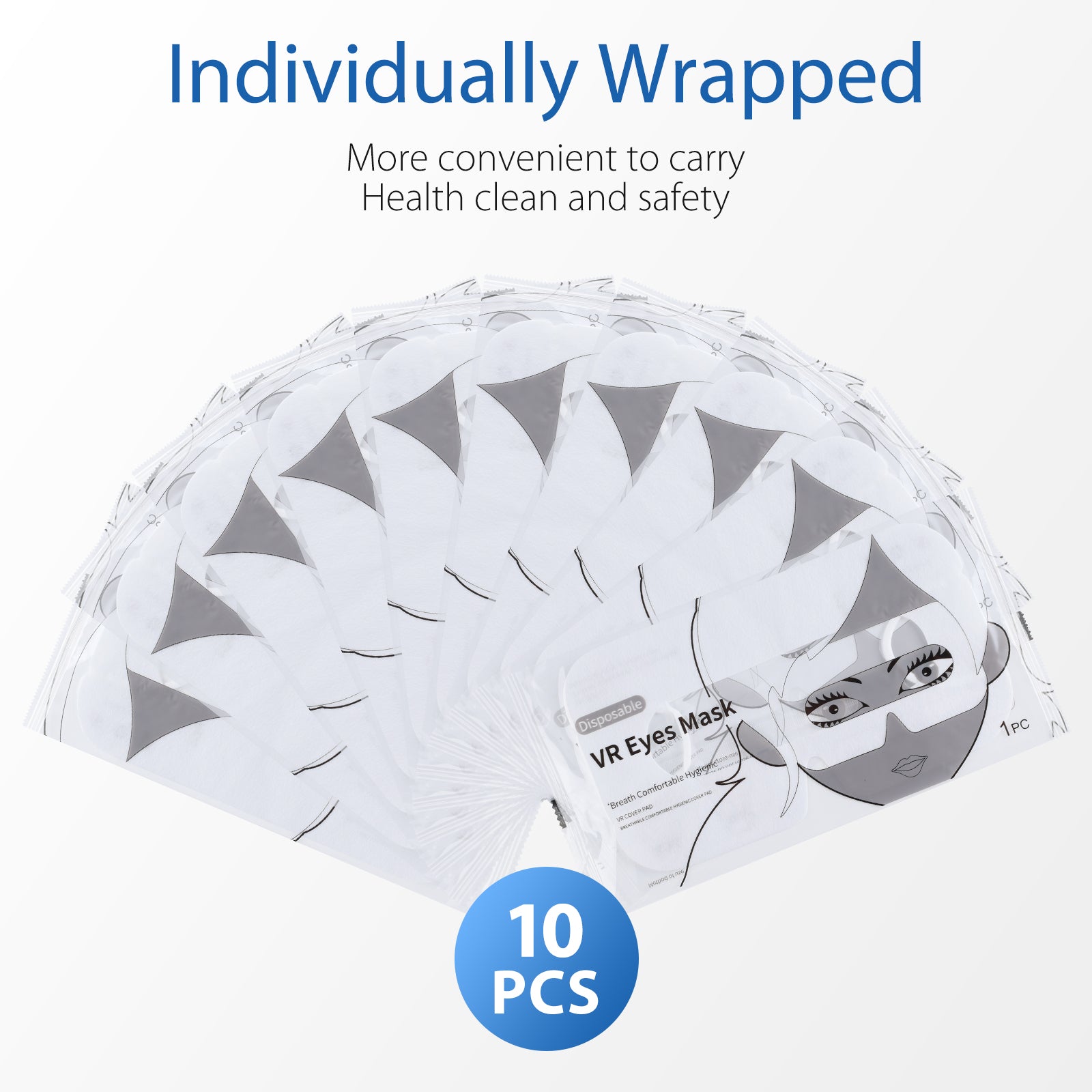 VR Face Cover Individually Wrapped White Disposable VR Face Covers Sanitary VR Mask Pads Covers for HTC Vive/PS VR/Gear VR/Oculus Rift