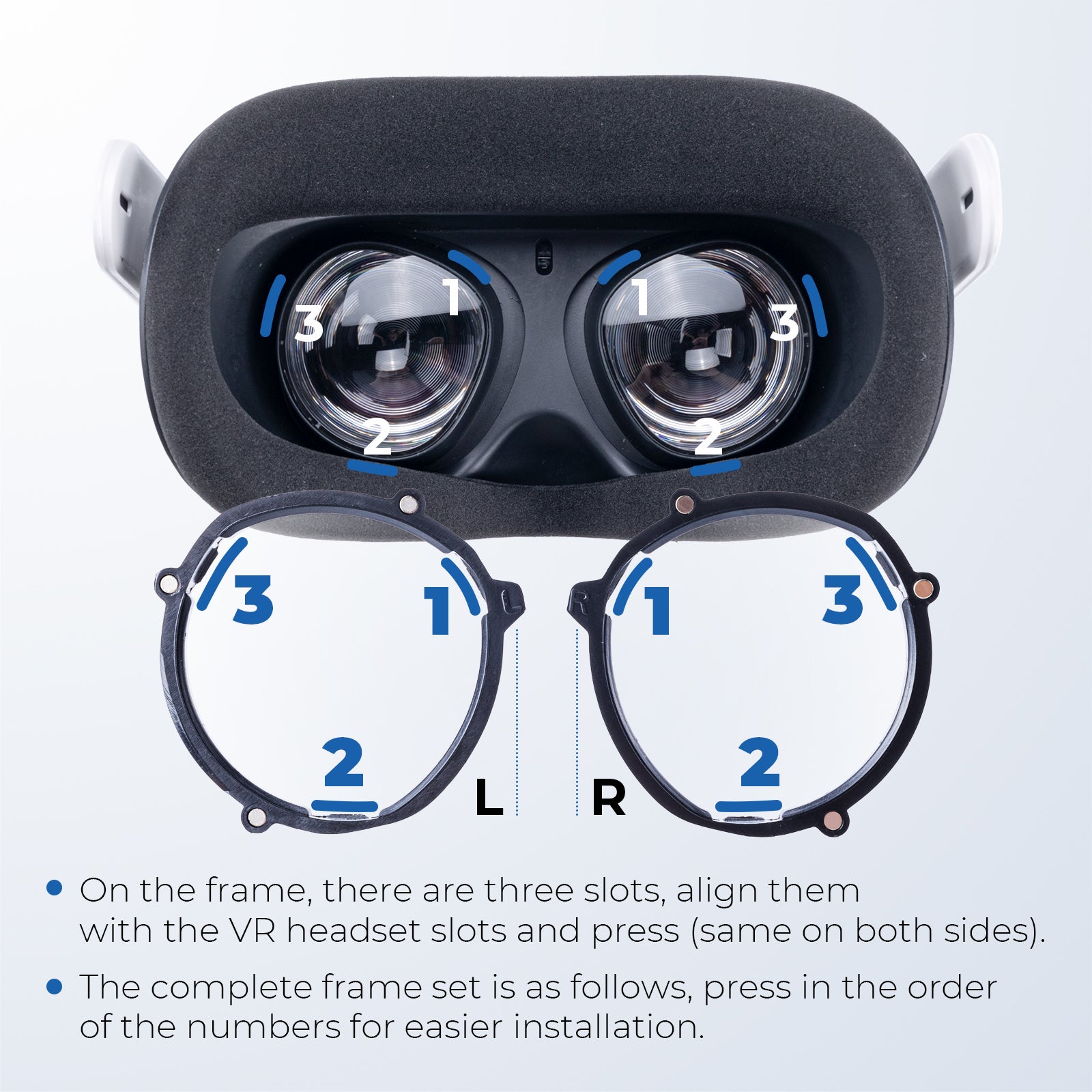 Magnetic Myopia Glasses Frame Lenses for Oculus Quest 2