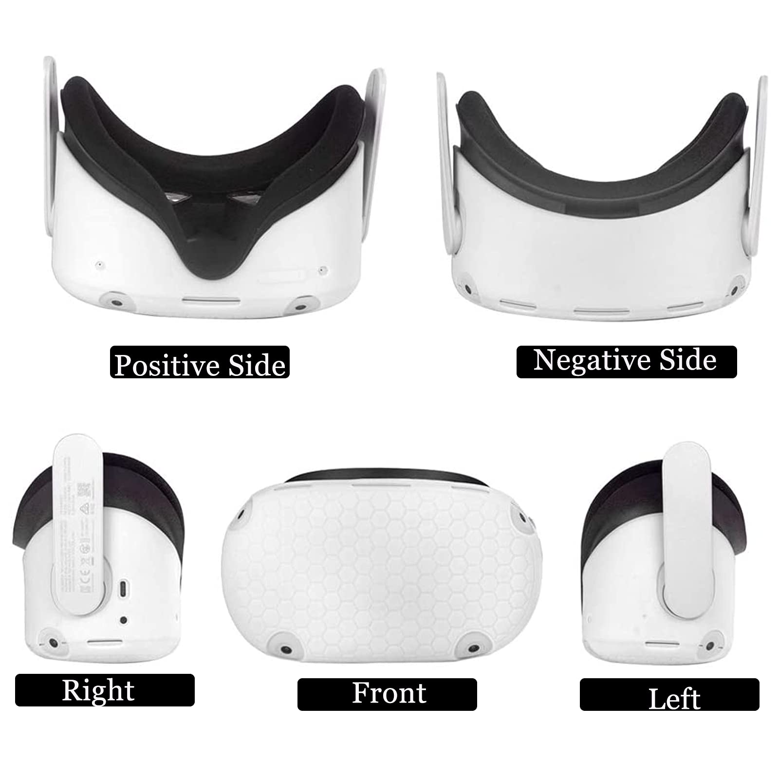 Silicone Protective Shell Cover for Meta/Oculus Quest 2 | Anti Scratch Anti Dust Anti Shock(White & Black)