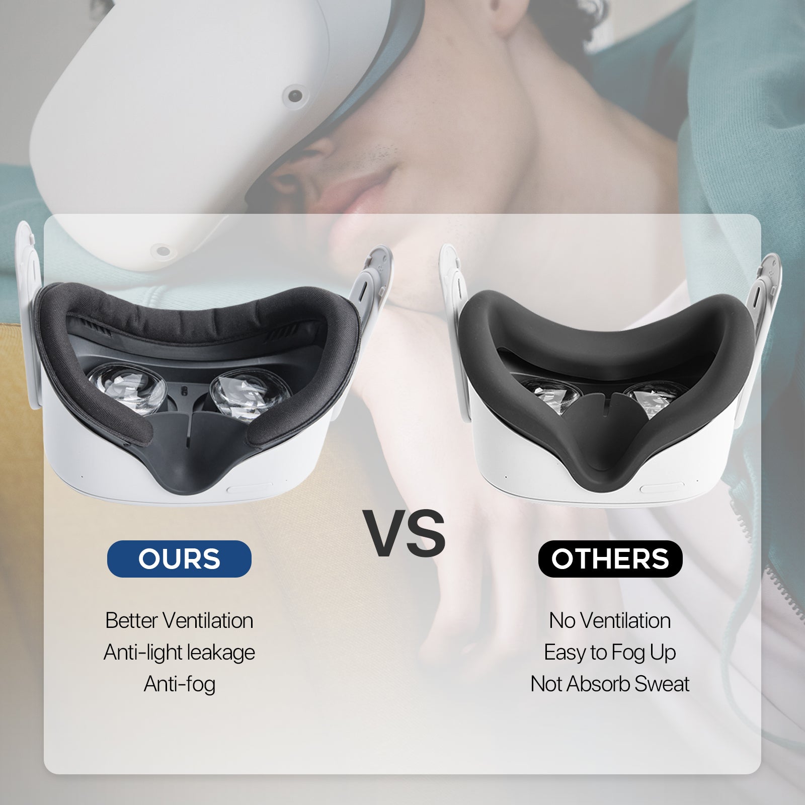 DESTEK VR Face Cover Facial Interface Accessories for Oculus Quest 2