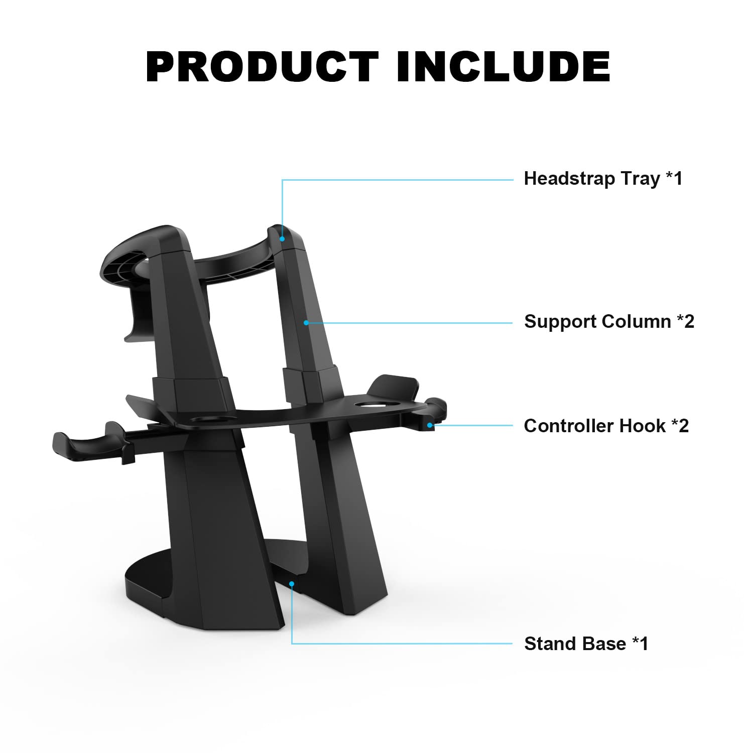 VR Stand Holder Storage Rack Set for Oculus quest, Quest 2, Rift, Rift S, Valve Index Headset and Touch Controllers